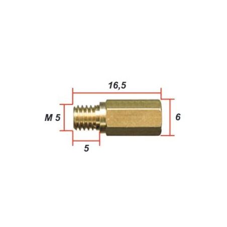 Service Moto Pieces|Gicleur M5.3x0.90 - Hex 6.0 - Lg 16.5 - ø 0.95 mm|Gicleur/Essence - Air|4,90 €
