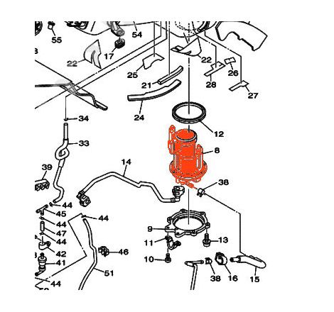 Reservoir - Boite Etanche pour Pompe a essence - 908-91201-10 - Yamaha FZ1 FAZER, MT01, YZF R6, XJR1300, XVS1300,