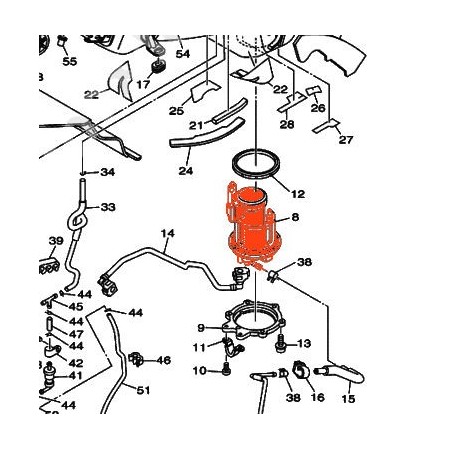 Reservoir - Boite Etanche pour Pompe a essence - 908-91201-10 - Yamaha FZ1 FAZER, MT01, YZF R6, XJR1300, XVS1300,