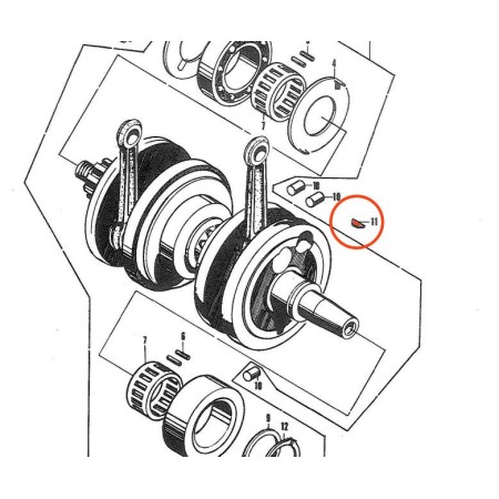 Moteur - Vilebrequin - Clavette - 94401-25140