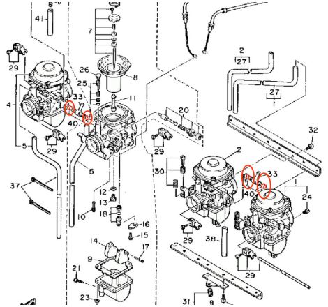 Carburateur - Joint torique de liaison (x1) - ø 6.00 x1.80mm