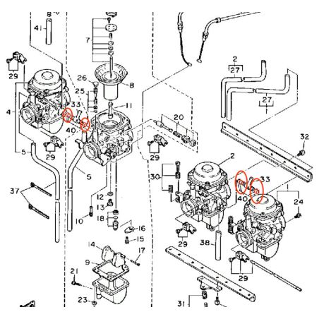 Service Moto Pieces|Carburateur - Joint torique de liaison (x1) - ø 6.00 x1.80mm|Kit Yamaha|2,51 €