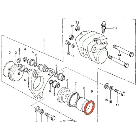 Frein - Etrier - Avant - joint de piston - 43049-002A -KH250 ... 750