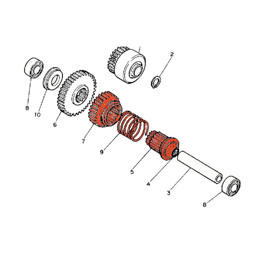 Roue Libre - pignon de starter - 3LP-W1551-00 - XV750, XV1000, VX1100, (apres 1986)