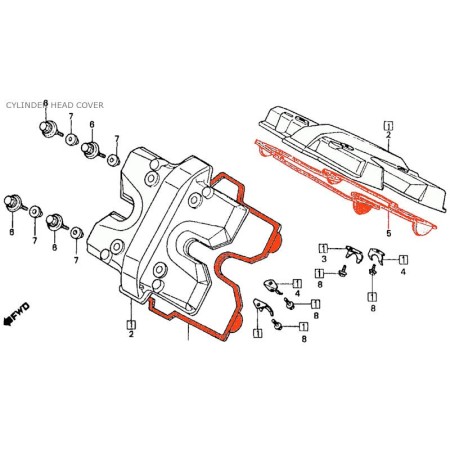 Culasse, joint de couvercle, Cache Culbuteur -VF500C - VF500F