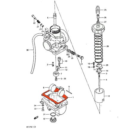 Carburateur - Joint de Cuve - RM125 - PE175 - RM250 - ....