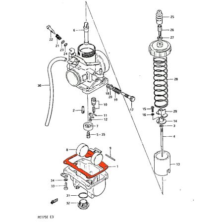 Carburateur - Joint de Cuve - RM125 - PE175 - RM250 - ....