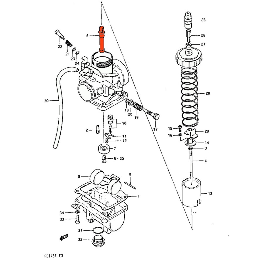 Service Moto Pieces|Carburateur - Puit d'aiguille - ø2.66 - VM30-VM32-VM34-VM36 - 990-793-004-P2|VM32-193|16,70 €