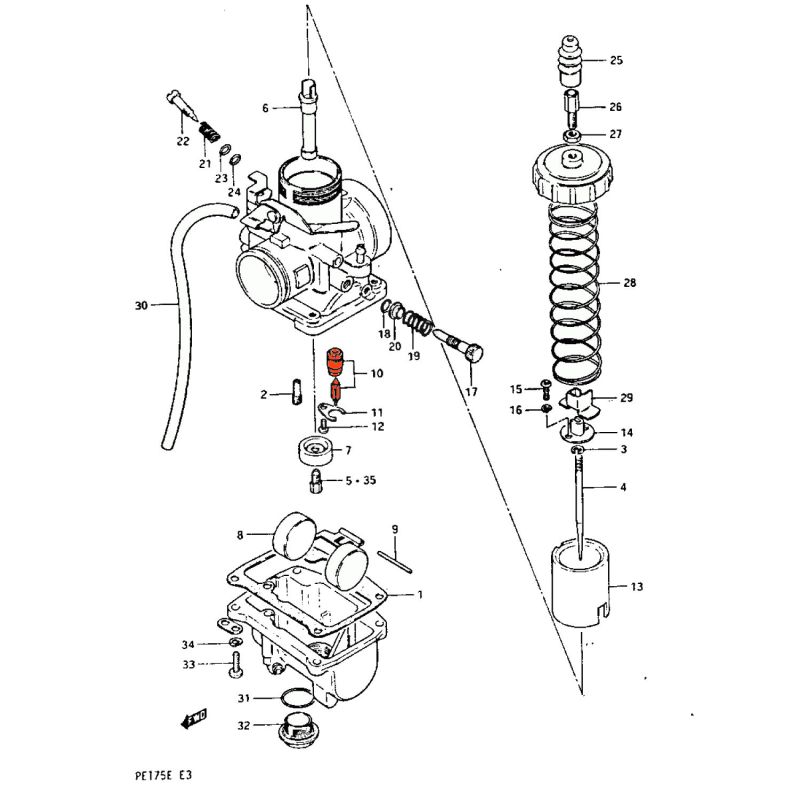 Service Moto Pieces|Carburateur - siege + Pointeau - 13370-40600|Joint de cuve|59,90 €