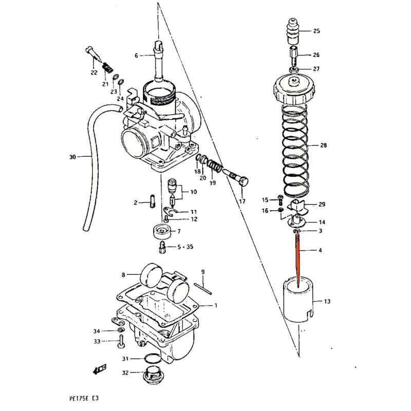 Service Moto Pieces|Carburateur - Aiguille - 13383-41510|Joint de cuve|23,10 €