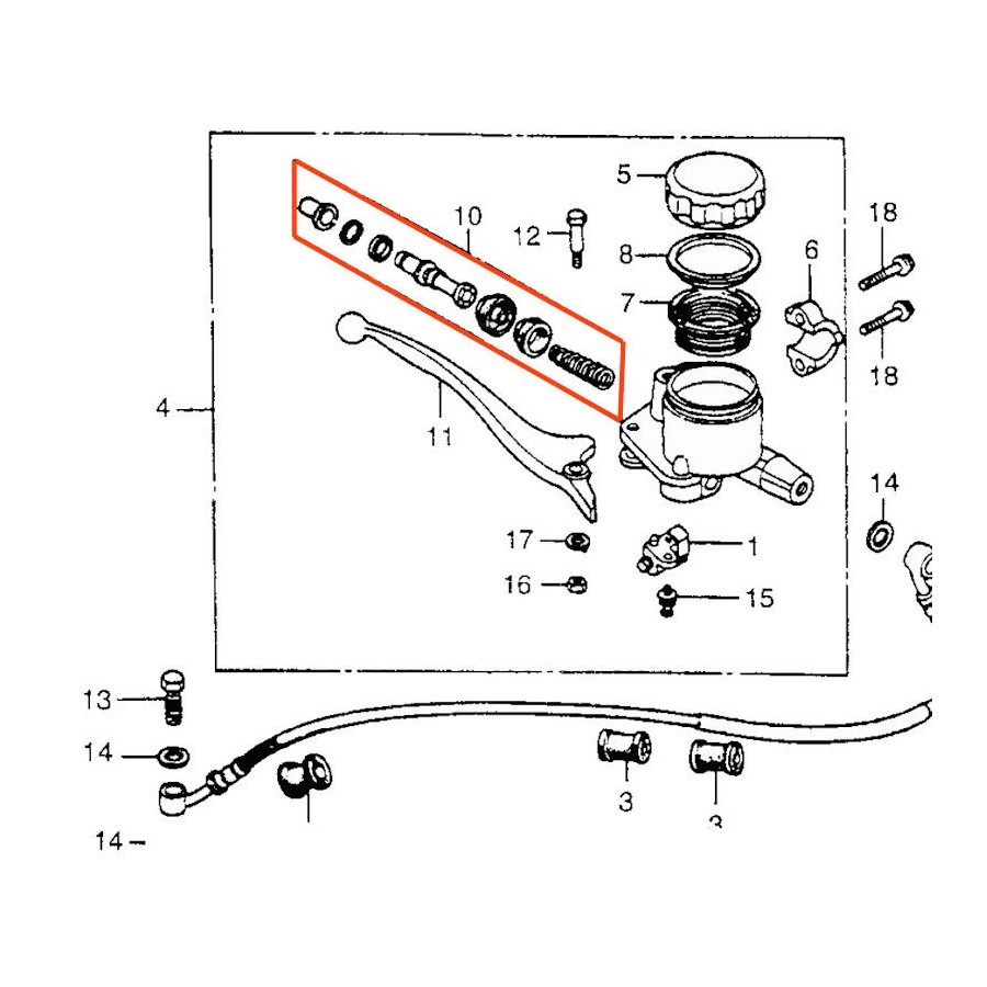 Service Moto Pieces|Frein - Maitre cylindre - 4 vis - Reservoir - bocal Avant -|Maitre cylindre Avant|46,60 €