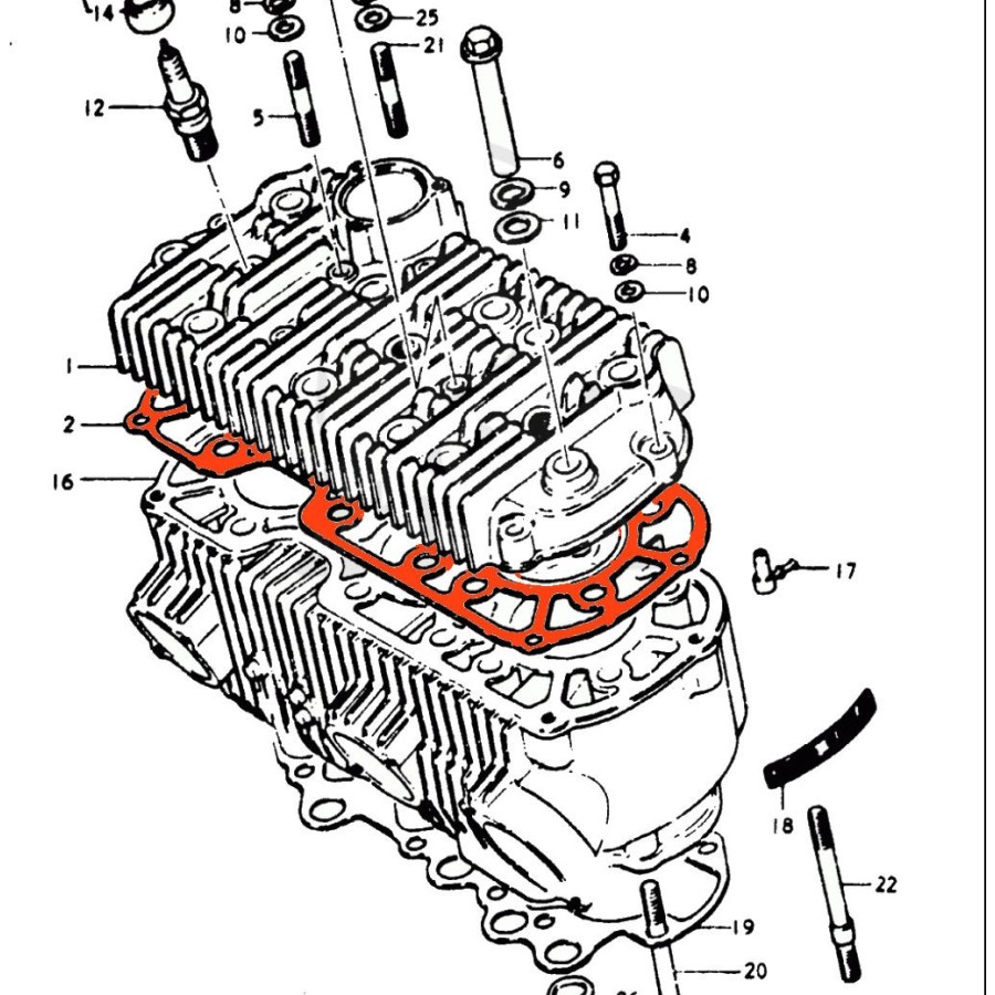 Moteur - Joint de Couvercle / Culasse - 11141-31002 - GT750 