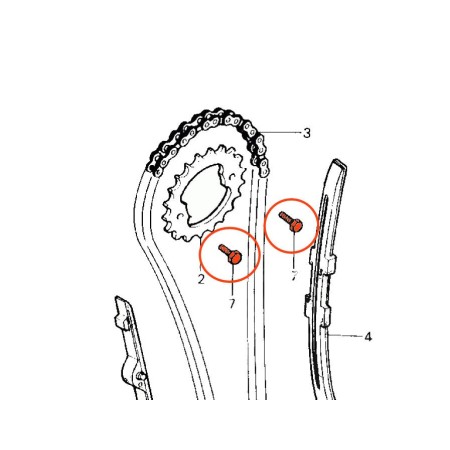 Service Moto Pieces|Distribution - (x1) -  Vis M7 de Pignon entrainement Arbre a came|Distribution|6,20 €