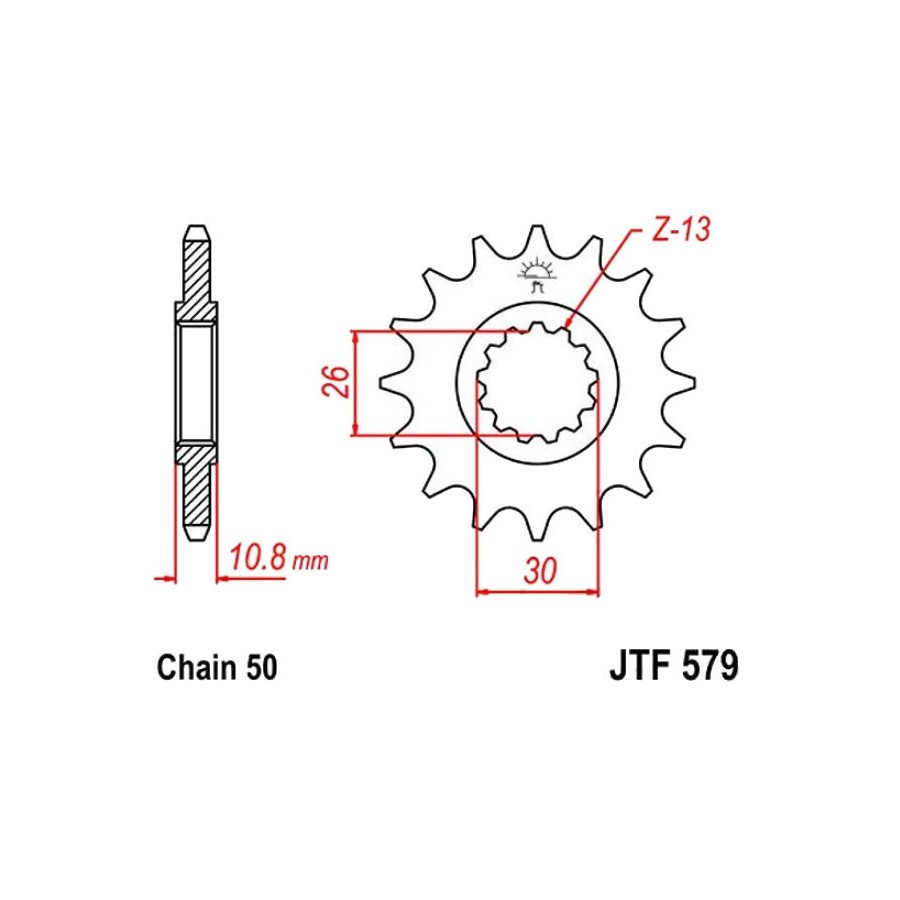 Transmission - Pignon sortie boite - JTF-579 - 17 Dents