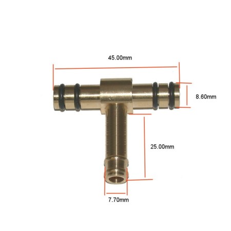Carburateur - raccord - TE de liaison - 1368545040 - GS750, GS850, GSX750.