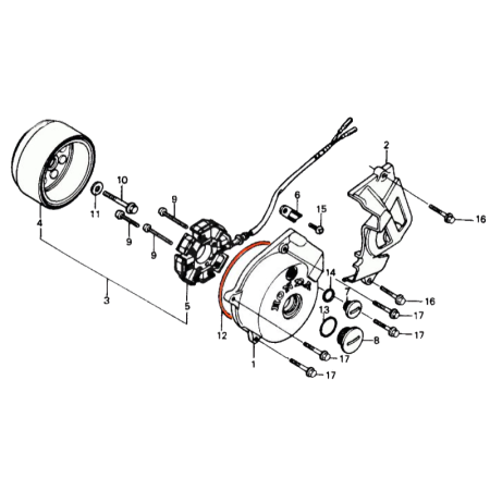 Alternateur - Joint de carter - CB125 - SL125 - .... - XL125