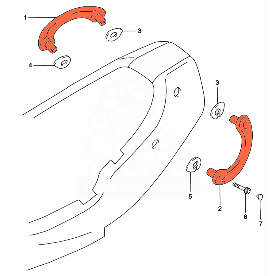 Selle - Poignée de maintien passager - Ensemble - GSF600, GSF1200,  Bandit