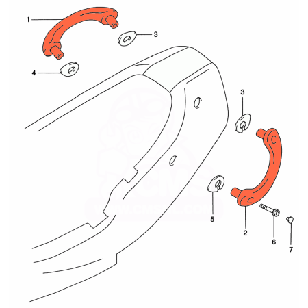 Selle - Poignée de maintien passager - Ensemble - GSF600, GSF1200,  Bandit
