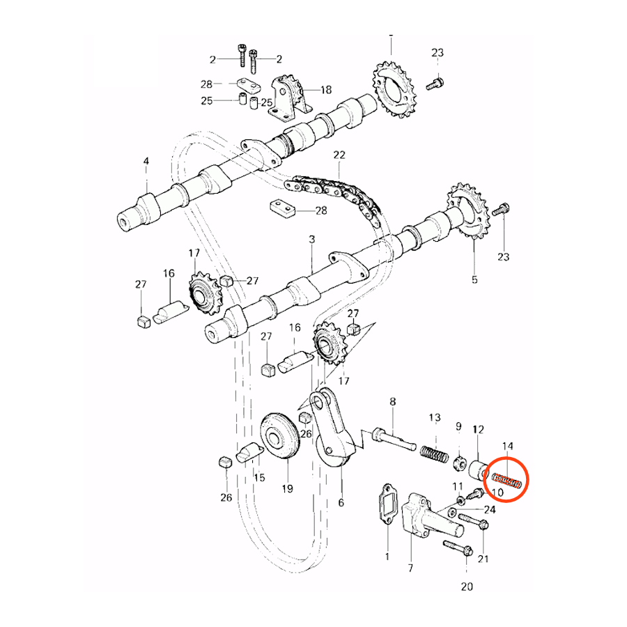 Distribution - ressort de poussoir - 9208-1146