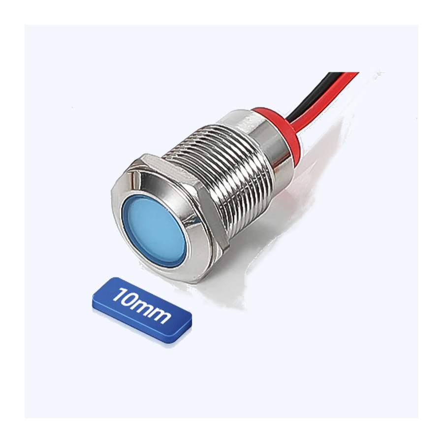 Voyant - Led - 12v - ø 10mm - Bleu - a visser