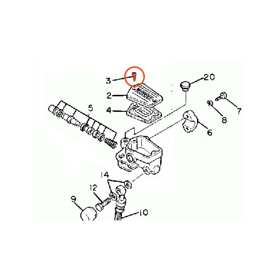 Frein - Vis (x1) pour Maitre cylindre Avant (frein ou Embrayage) 98706-04012