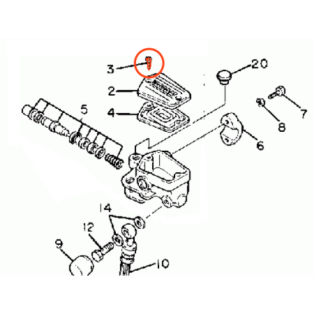 Frein - Vis (x1) pour Maitre cylindre Avant (frein ou Embrayage) 98706-04012
