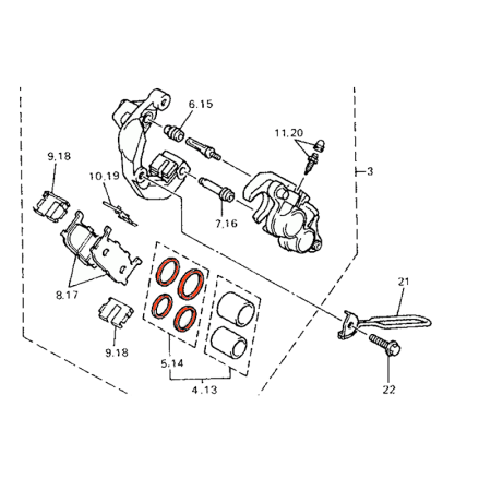Frein - Etrier - Avant - Kit refection - 3JB-W0047-00 - Origine