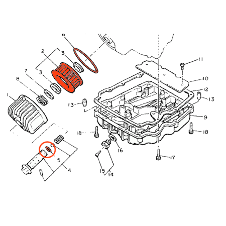 Filtre a huile - Kit - 1L9-13440-91 + 2 joints