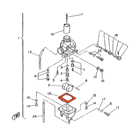 Carburateur - Joint de cuve - 5H0-14384-00 - DR125, SR125, XT125, TW125 