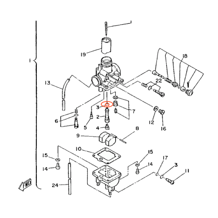 Carburateur - Joint de puit d'aiguille - (x1) - 360-24512-00 