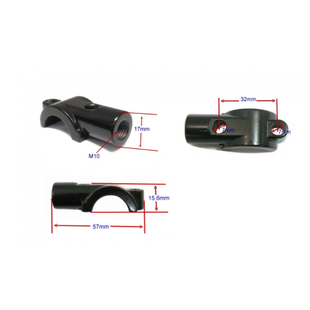 Retroviseur - Support - Droit/Gauche - M10 x1.25 a droite - Noire