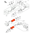 Clignotant - Support Arriere (x1) - 23051-1164 - ZXR400, GPZ500, ZXR750, KL650, ZX9R, ....
