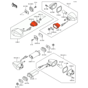 Clignotant - Support Avant (x1) - 23051-1207 - ZXR400, GPZ500, ZXR750, KL650, ZX9R, ....