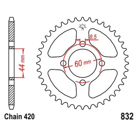 Transmission - Couronne - JTR 832 - 48 dents