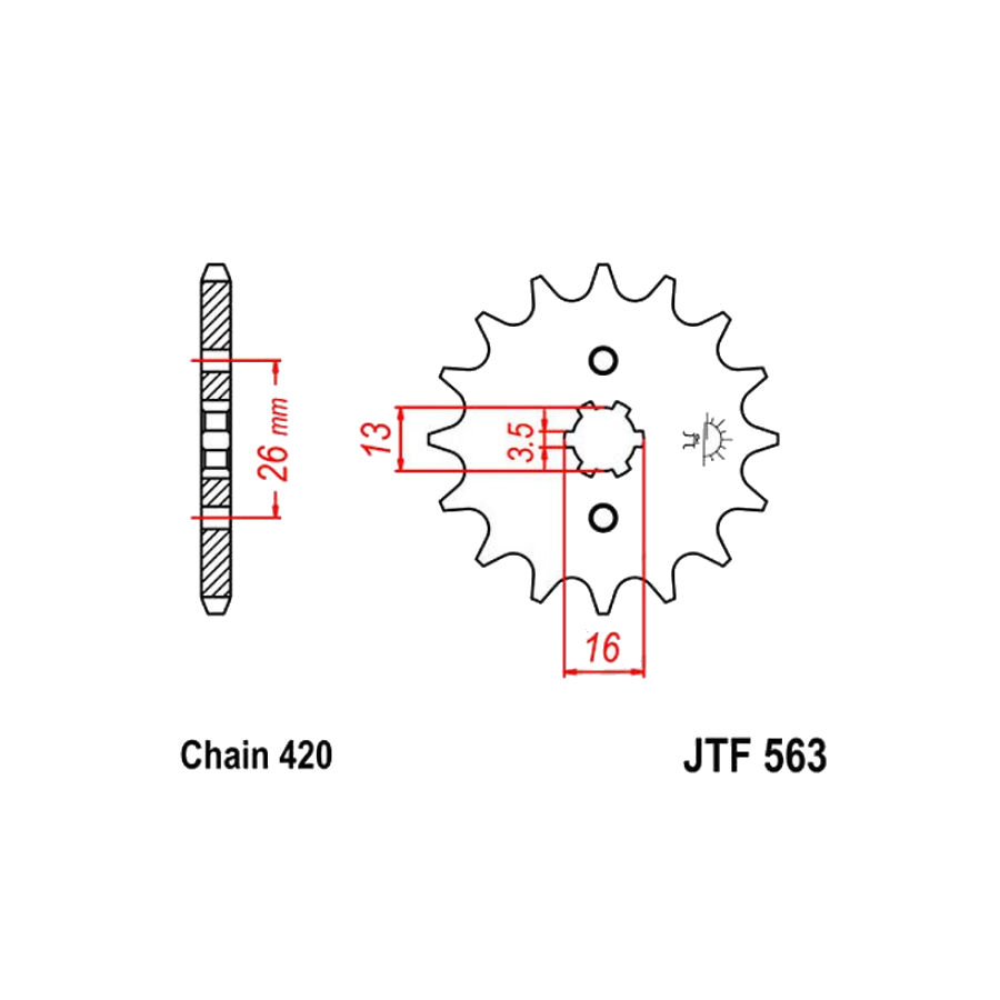 Transmission - pignon - JTR 563 - 11 dents