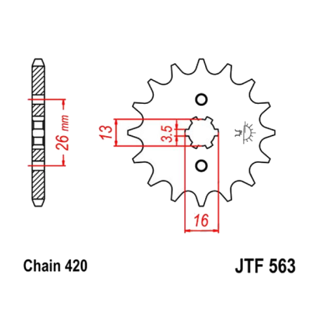 Transmission - pignon - JTR 563 - 11 dents