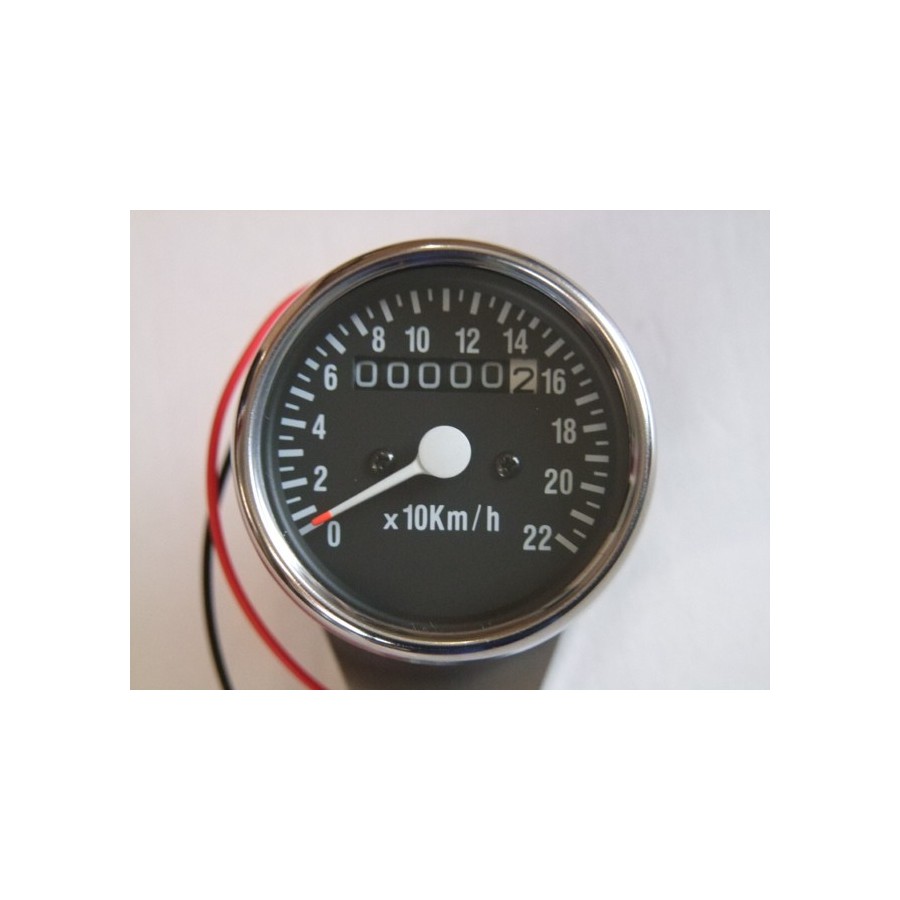 Tableau de bord - Compteur Mécanique Km/h - 15-18" - NOIR - Ratio 1400Rpm