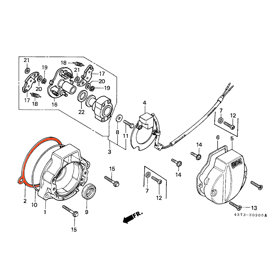 Carter Allumage - joint - 12339-437-000 - CB125, XL125, TL125 ....