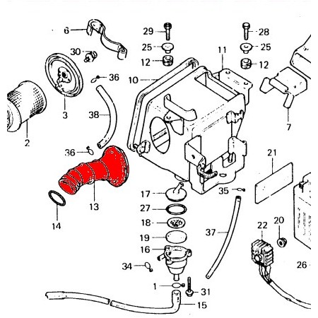 Filtre a air - manchon de raccordement au carburateur - N'est plus disponible