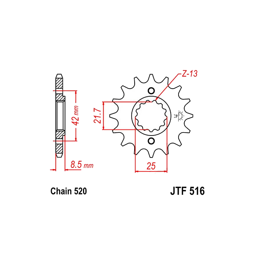 Transmission - Pignon - 15 dents : KR1-250