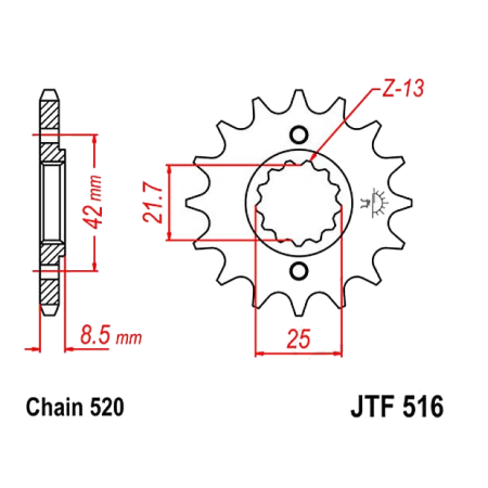 Transmission - Pignon - 15 dents : KR1-250