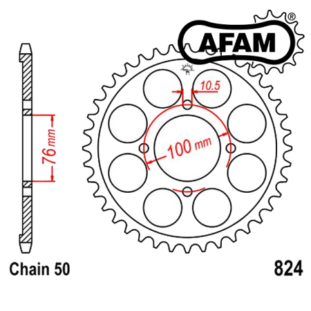 Transmission - Couronne - JTR530 - 824 - 47 dents