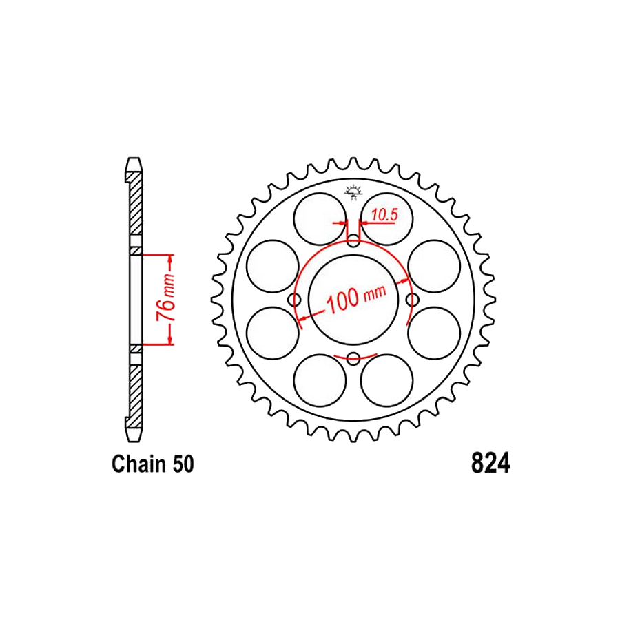 Transmission - Couronne - JTR530 - 824 - 40 dents