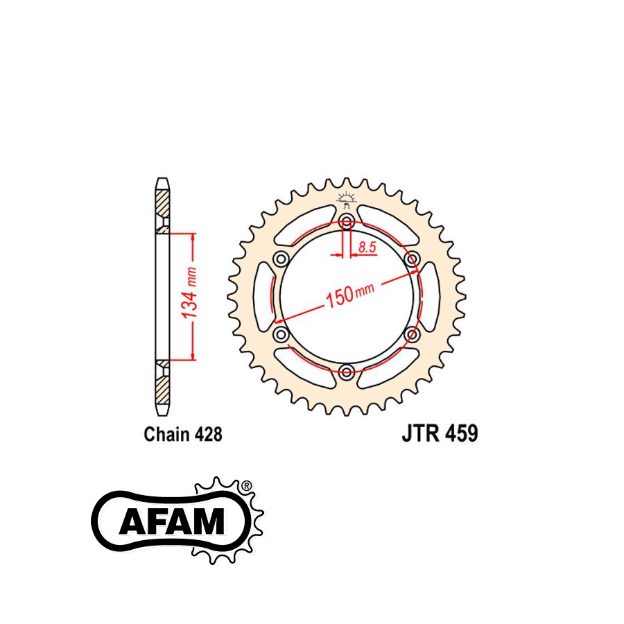Transmission - Couronne - JTR459 - 52 dents - KDX125 - KMX125