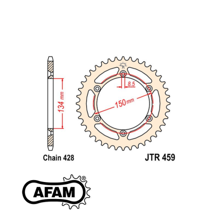 Transmission - Couronne - JTR459 - 52 dents - KDX125 - KMX125