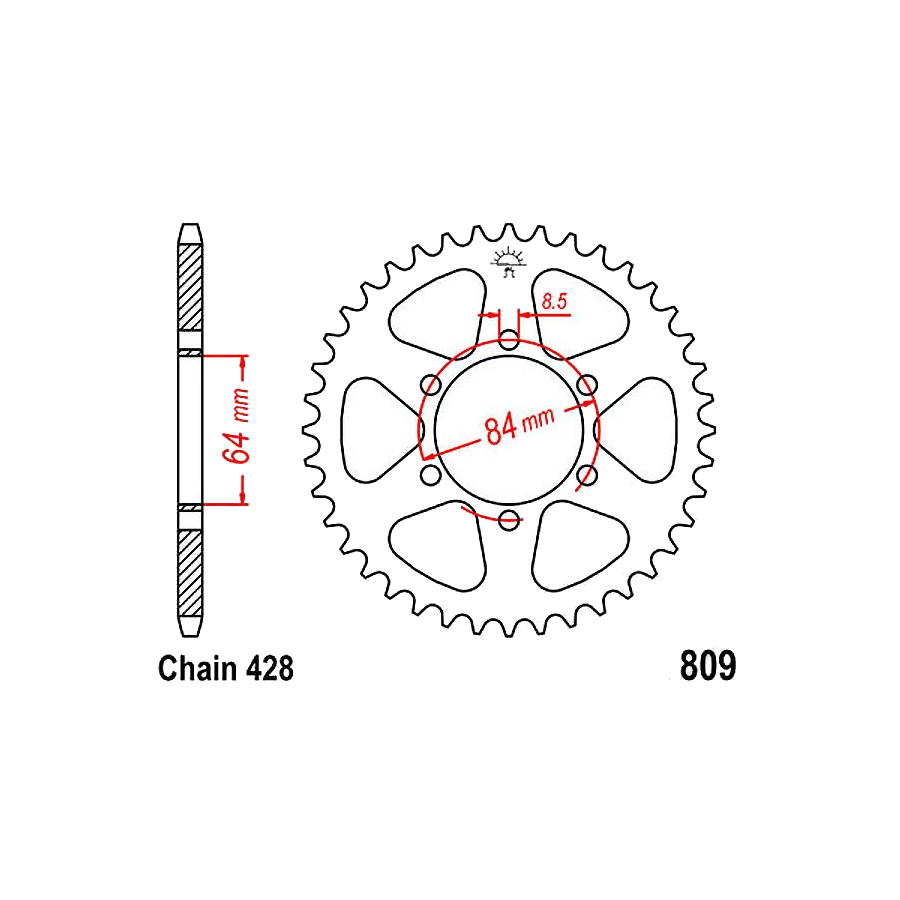 Transmission - Couronne - JTR-809 - 47 dents - 