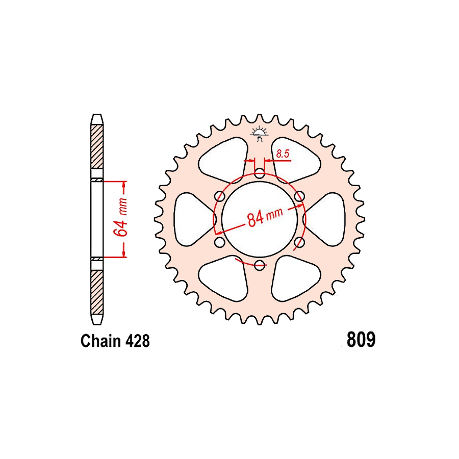 Transmission - Couronne - JTR-809 - 60 dents - 