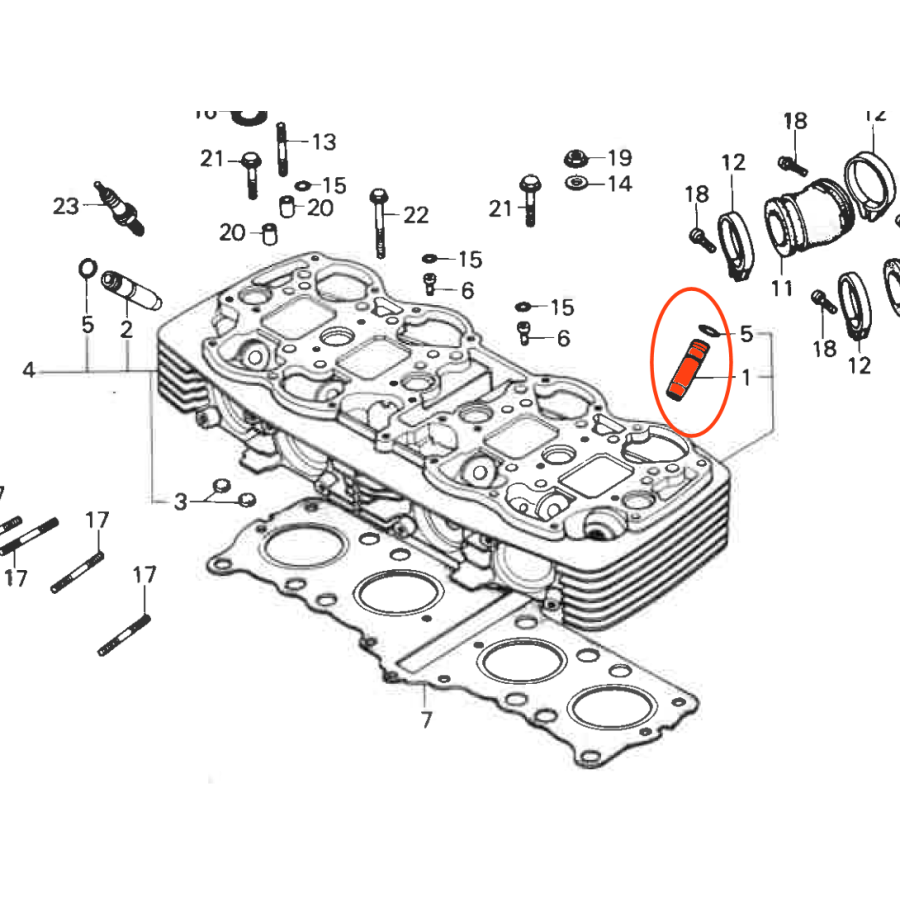 Moteur - Guide de Soupape, Admission / Echappement- CB750 four F2 - 12021-410-300