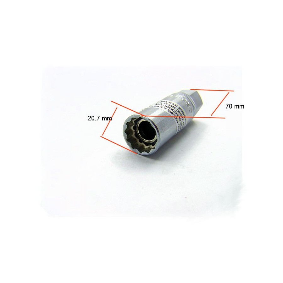 Bougie - Douille magnetic 3/8 - Hexa 16mm