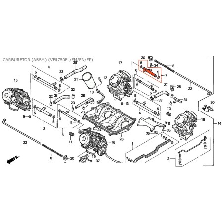 Carburateur - Tube de liaison - VFR750, (RC30, RC36)
